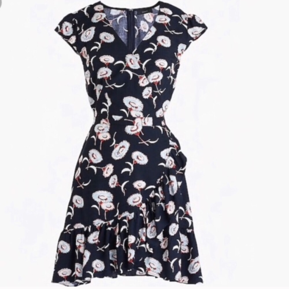 J. CREW FACTORY | Floral Faux Wrap Mini Dress size 2